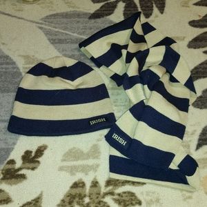 Notre Dame fighting Irish scarf set